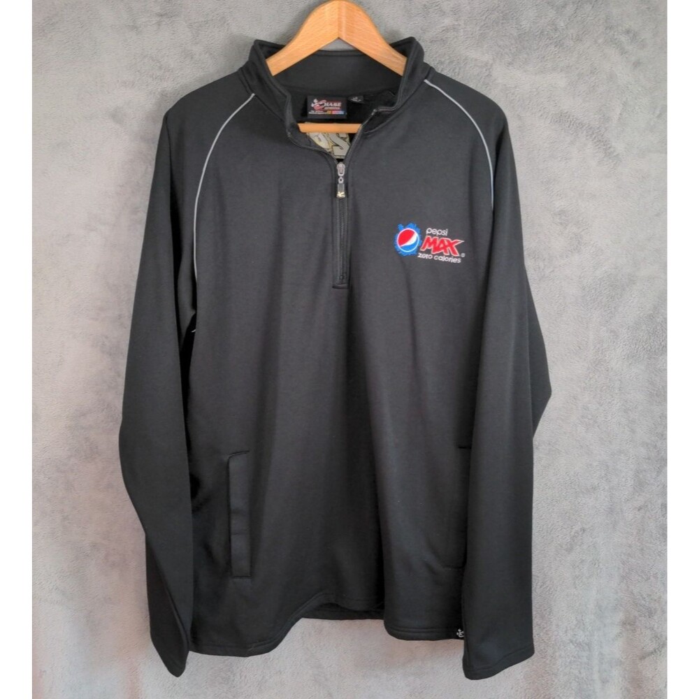Jeff Gordon Pepsi Max 1/4 Zip Chase Authentic Pullover Black Men's Large Pockets